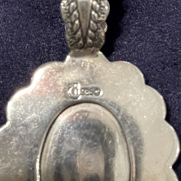 HP💕 Pollack Relios Sterling Silver 925 Multi-Stone Inlay Pendant Vintage - Picture 11 of 14